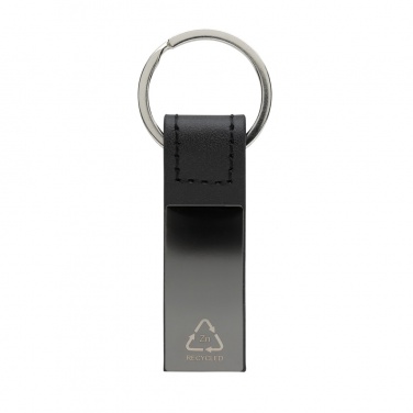 Logotrade promotional merchandise image of: Luxury PU keychain RCS recycled zinc alloy