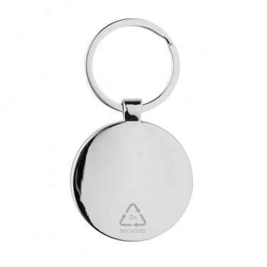 Logo trade promotional giveaways image of: RCS recycled zinc alloy round keychain with bamboo