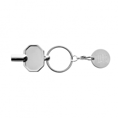 Logo trade promotional product photo of: RCS recycled zinc alloy radiator key keychain with coin