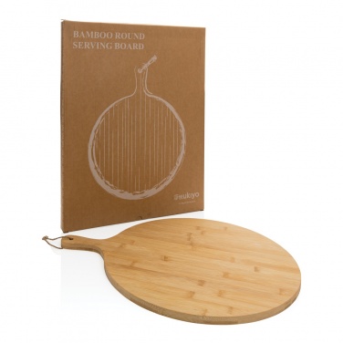 Logo trade promotional products image of: Ukiyo bamboo round serving board