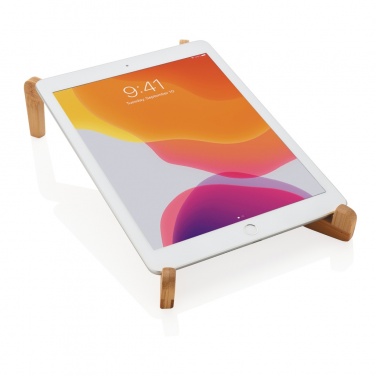 Logo trade promotional gift photo of: Bamboo portable laptop stand