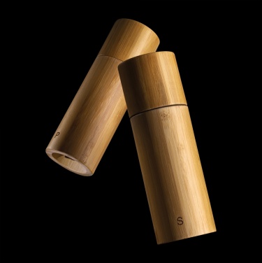 Logo trade corporate gifts image of: Ukiyo bamboo salt and pepper mill set