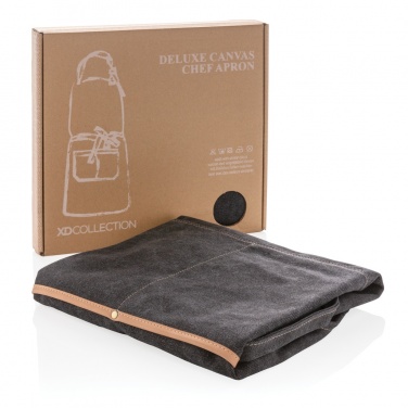Logo trade promotional products image of: Deluxe canvas chef apron