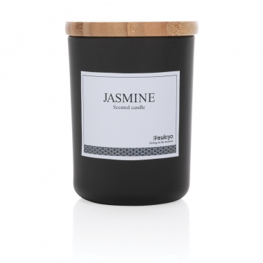 Logo trade promotional gifts image of: Ukiyo deluxe scented candle with bamboo lid