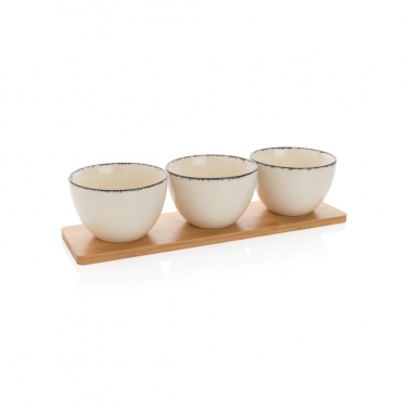 Logotrade promotional items photo of: Ukiyo 3pc serving bowl set with bamboo tray