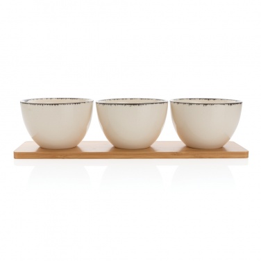 Logotrade promotional item image of: Ukiyo 3pc serving bowl set with bamboo tray