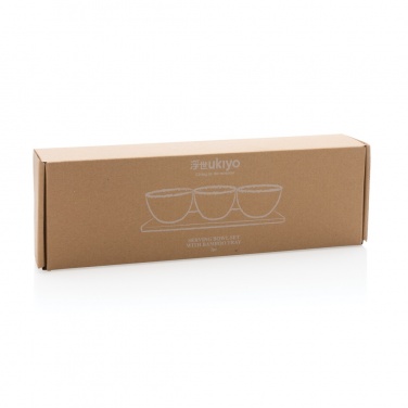 Logo trade promotional merchandise image of: Ukiyo 3pc serving bowl set with bamboo tray