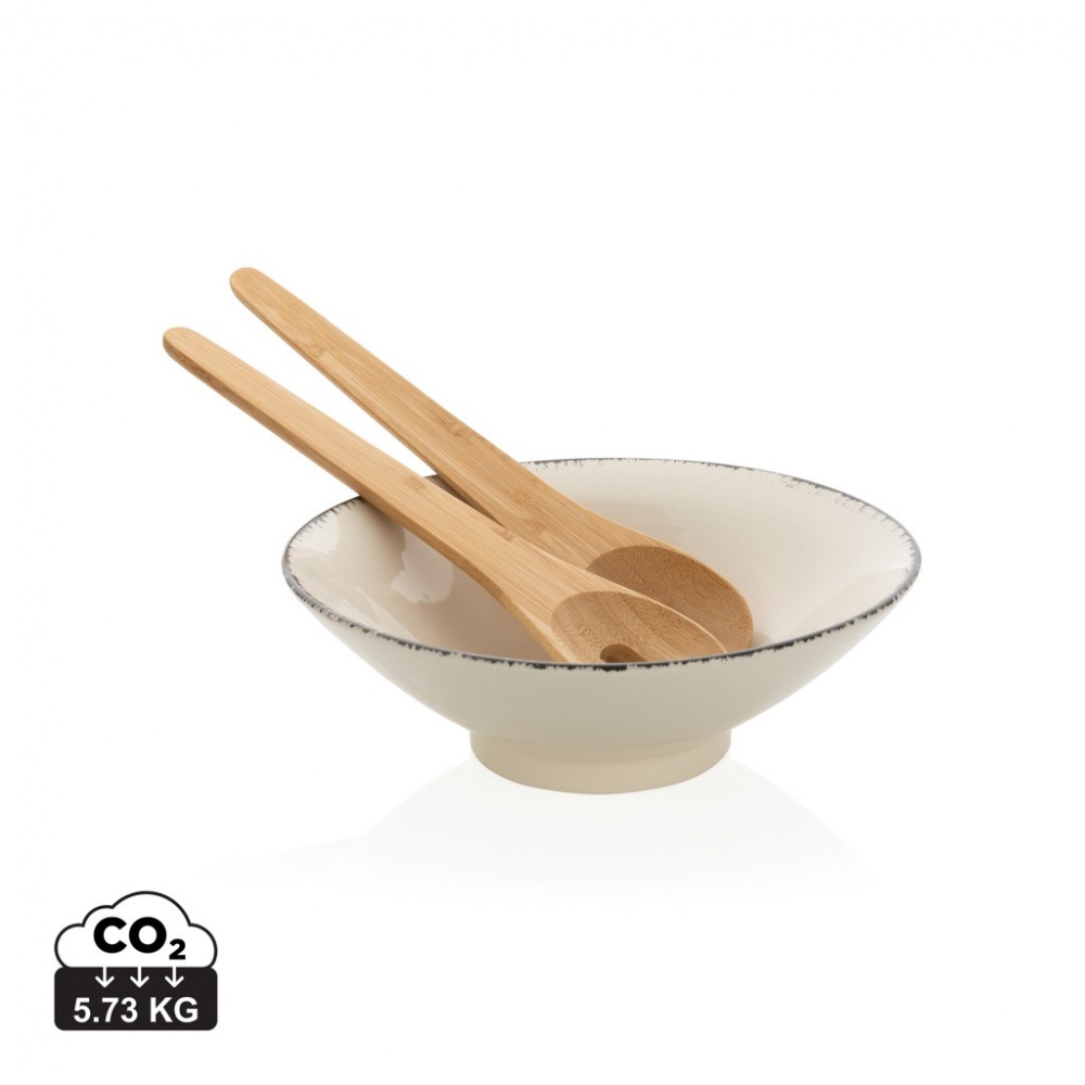 Logo trade promotional products picture of: Ukiyo salad bowl with bamboo salad server