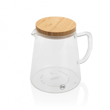 Logo trade promotional gift photo of: Ukiyo borosilicate glass carafe with bamboo lid 1.2L