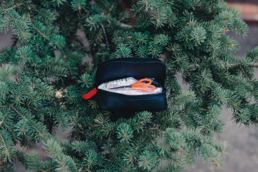 Logotrade promotional gifts photo of: RCS recycled nubuck PU pouch first aid set mailable