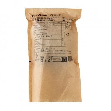 Logo trade promotional merchandise picture of: RCS recycled nubuck PU pouch  first aid set