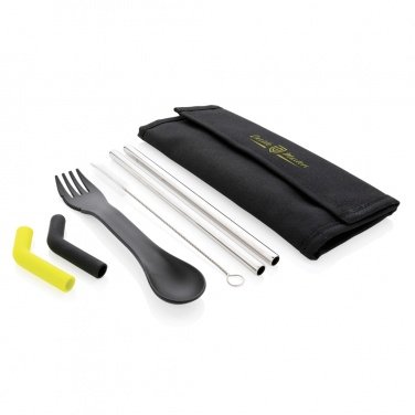 Logotrade promotional merchandise picture of: Tierra 2pcs straw and cutlery set in pouch