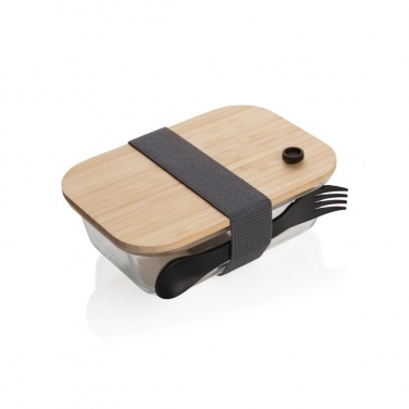 Logo trade promotional products image of: Glass lunchbox with bamboo lid