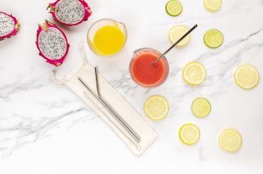 Logo trade promotional items picture of: Reusable stainless steel 3 pcs straw set