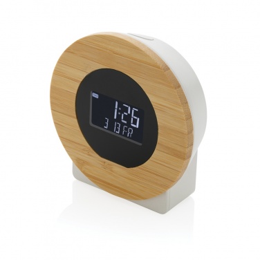 Logo trade business gift photo of: Utah RCS rplastic and bamboo LCD desk clock