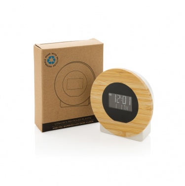 Logotrade business gift image of: Utah RCS rplastic and bamboo LCD desk clock