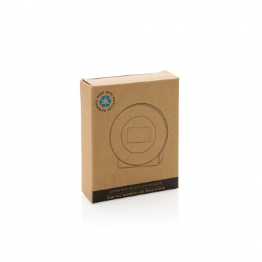 Logotrade promotional giveaways photo of: Utah RCS rplastic and bamboo LCD desk clock