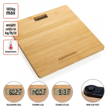 Logo trade business gifts image of: Grundig Bamboo Digital Body Scale