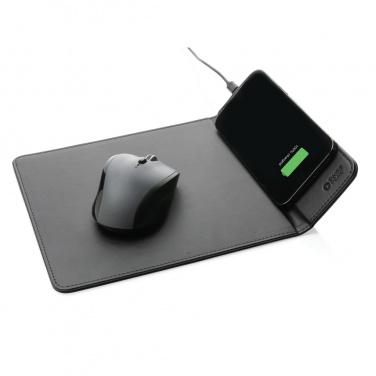 Logotrade promotional merchandise image of: Swiss Peak RCS recycled PU 10W wireless charging mousepad