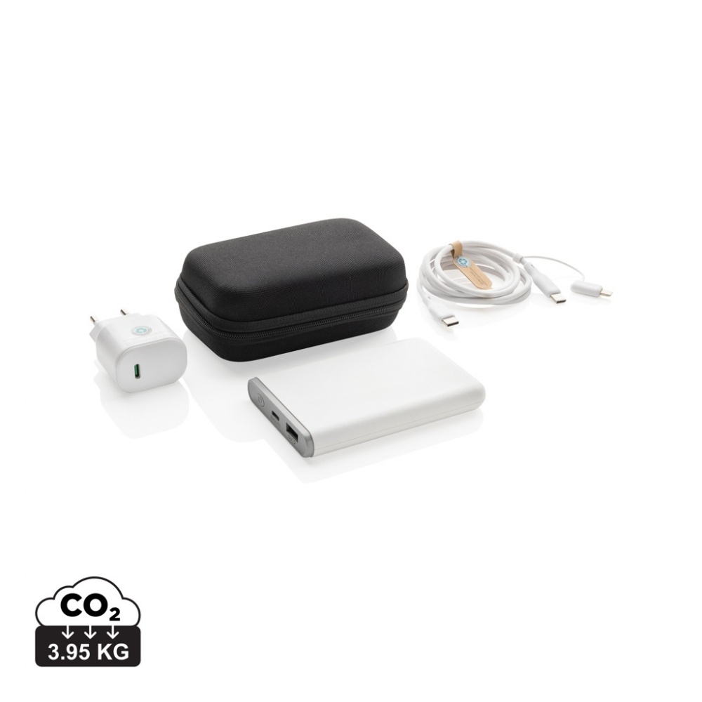 Logotrade promotional product picture of: Surge RCS recyled PET 20W type C 3 pcs charging set