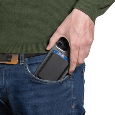 Logo trade promotional merchandise picture of: Magstand RCS recycled PU magnetic phone wallet with stand
