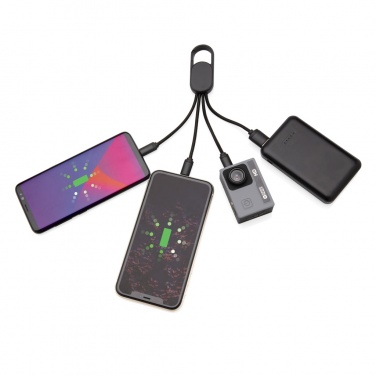 Logotrade promotional item image of: 4-in-1 cable with carabiner clip