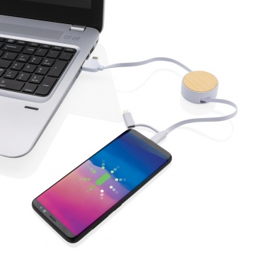 Logotrade corporate gift picture of: RCS recycled plastic Ontario 6-in-1 retractable cable