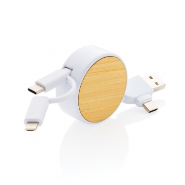 Logotrade promotional product picture of: RCS recycled plastic Ontario 6-in-1 retractable cable