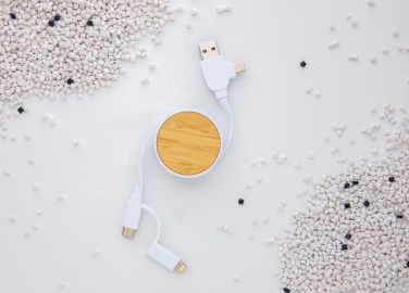 Logo trade promotional giveaways image of: RCS recycled plastic Ontario 6-in-1 retractable cable