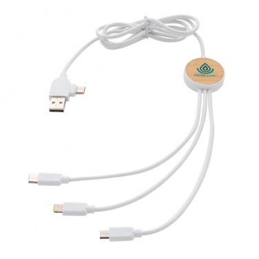 Logo trade promotional merchandise photo of: RCS recycled plastic Ontario 6-in-1 cable
