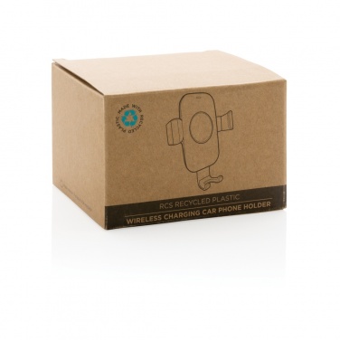 Logo trade promotional items image of: RCS recycled plastic 10W wireless charging car holder