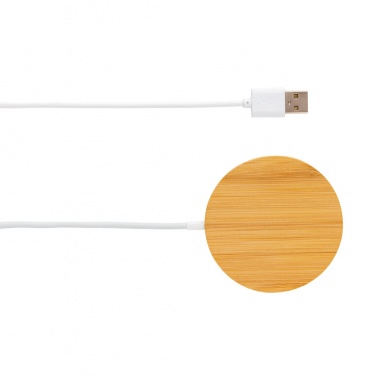 Logotrade promotional products photo of: 10W bamboo magnetic wireless charger