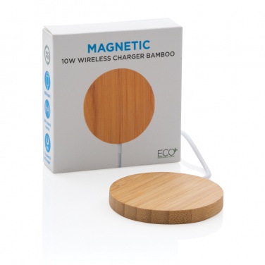 Logotrade advertising products photo of: 10W bamboo magnetic wireless charger