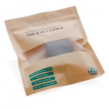 Logotrade corporate gift image of: RCS standard recycled plastic and TPE 6-in-1 cable