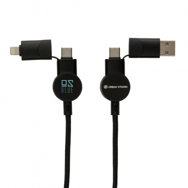 Logo trade advertising product photo of: Oakland RCS recycled plastic 6-in-1 fast charging 45W cable