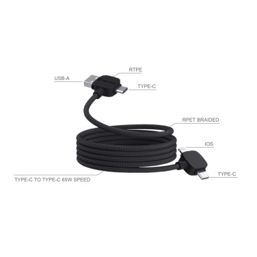 Logotrade promotional merchandise picture of: Urban Vitamin Stockton 65W RCS RTPE/RPET magnetic cable