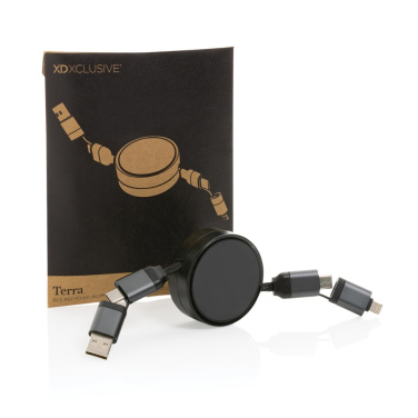 Logo trade promotional products picture of: Terra RCS recycled aluminium retractable 6 in 1 cable