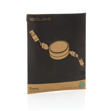 Logo trade promotional product photo of: Terra RCS recycled aluminium retractable 6 in 1 cable