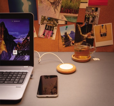 Logo trade promotional giveaways picture of: Cork and Wheat 5W wireless charger