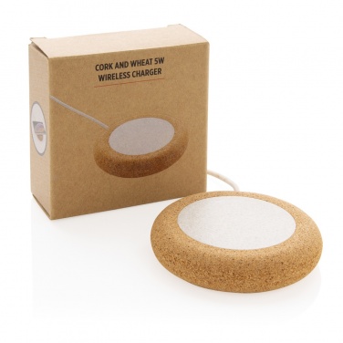 Logotrade corporate gifts photo of: Cork and Wheat 5W wireless charger