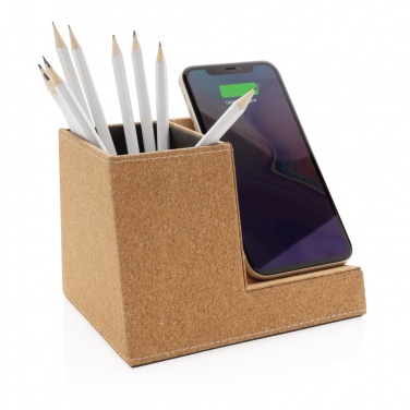Logotrade advertising product image of: Cork pen holder and 5W wireless charger