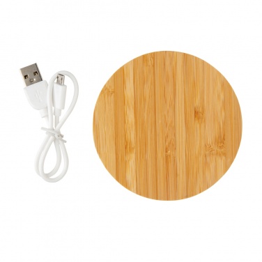 Logotrade business gifts photo of: Bamboo 5W round wireless charger