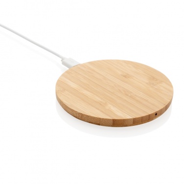 Logotrade promotional gifts photo of: Bamboo 5W round wireless charger