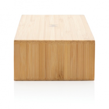 Logo trade promotional items image of: Bamboo alarm clock with 5W wireless charger