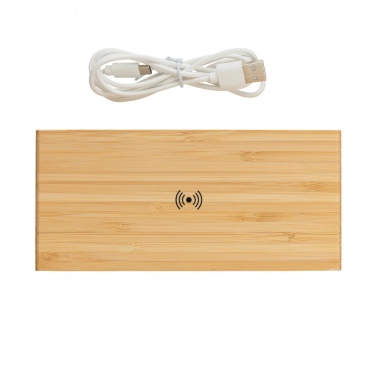 Logotrade promotional giveaway picture of: Bamboo alarm clock with 5W wireless charger