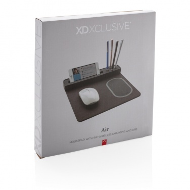 Logo trade promotional products image of: Air mousepad with 5W wireless charging and USB