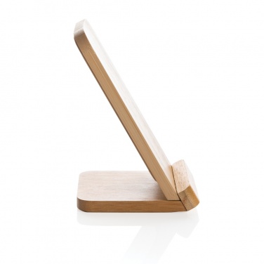 Logotrade corporate gift image of: Bamboo 5W wireless charging stand