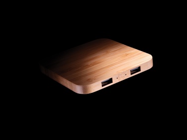 Logotrade advertising product image of: Bamboo 10W wireless charger with USB