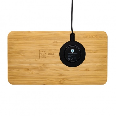 Logo trade promotional products picture of: Bamboo desk organiser 10W wireless charger