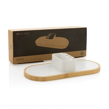 Logo trade corporate gifts picture of: Ontario RCS rplastic 10W dual wireless